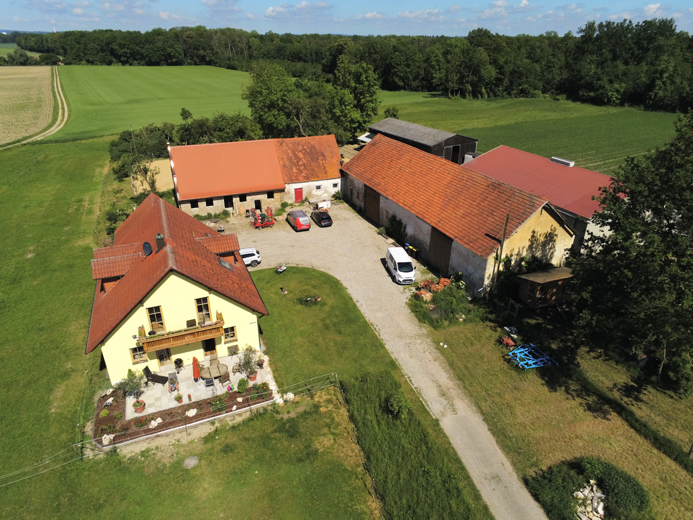 Von oben im saftigen Grün
